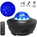 USB LED Star Night Light Music Starry Water Wave Projector Sound-Activated Room Party Decor